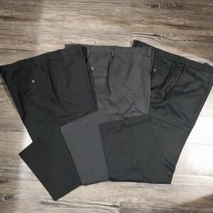 Hagger Classic Fit Dress Slacks Men 44x30 Expandable Waistband Formal Pants Gray